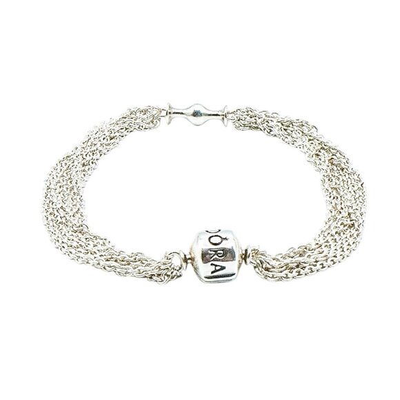 PANDORA Sterling Silver Multi-Strand One Station Clip Capture Bracelet - Picture 1 of 6